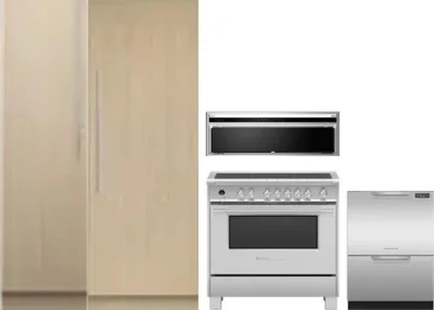 5 Piece Package Includes Refrigerator, Freezer, Range, Hood And Dishwasher